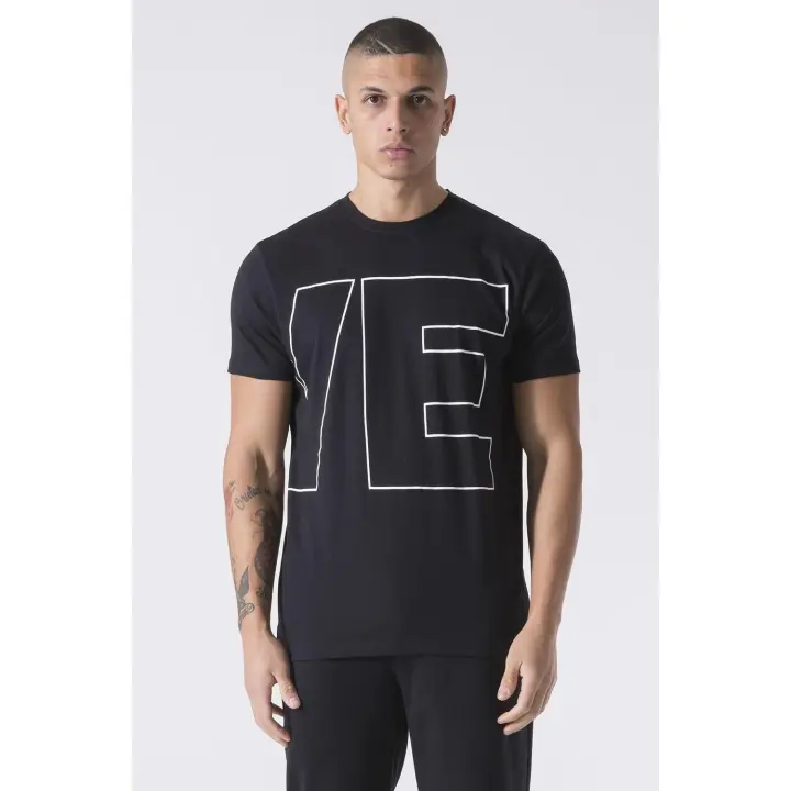 Camiseta Hombre Manga Corta Everlast Logo Grande Black - 1
