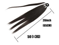 Extensiones De Cabello Sintético Para Cola De Caballo Enredadera De Boxeo En Color Ombre Marrón 26 Pulgadas Con Diadema DIY - details 3
