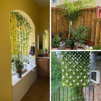 12PC Guirnalda De Hojas De Lívy Verde Artificial Para Decoración De Hogar Y Muro Falsa Víncula De Plantas Uso En Bodas Y Exhibiciones Material Plástico - details 3