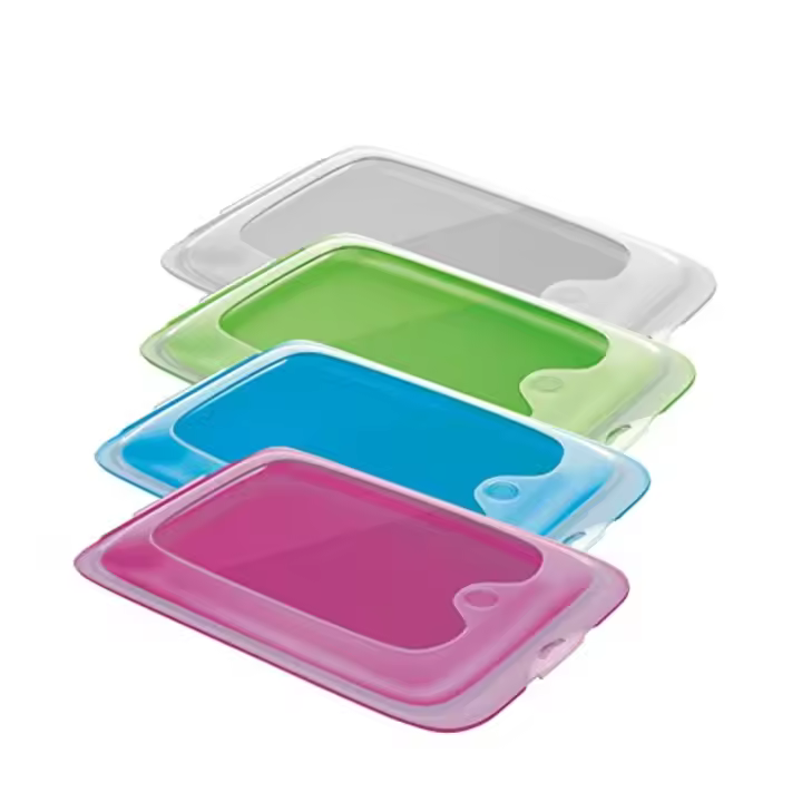 MAXHOME-Set de 4 Recipientes Porta Embutidos y Alimentos,Caja de embutidos fresca,reutilizable, apilable, Ahorrador de Espacio,Organizador Nevera,Color mixto,19.3x14xh1.5cm/30x17xh1.5 cm - 1