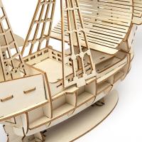 Puzzle De Madera 3D De Barco Con Sails 1PC Modelo De Montaje DIY Decoración De Escritorio Regalo De Manualidades De Madera - details 0