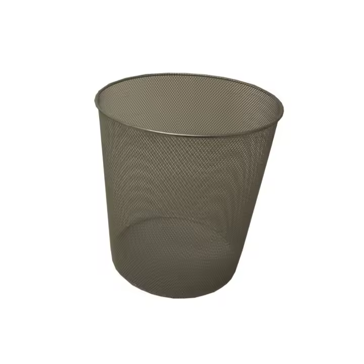 Papelera de Rejilla Pequeña Cromada Gris Bismark- Diseño Duradero y Elegante - 1