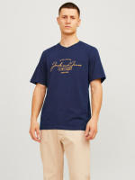 Jack & Jones Hombre Pack 2 Camisetas de Algodón, Mod JWHFERRIS TEE SS CREW NECK Logo estampado REF 287695 - details 3