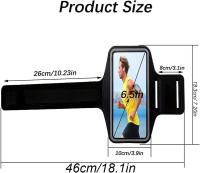 Brazalete móvil deportivo ajustable, brazalete de teléfono impermeable para correr, fitness, entrenamientos, gimnasia y deportes al aire libre, hasta 6,5" - details 0
