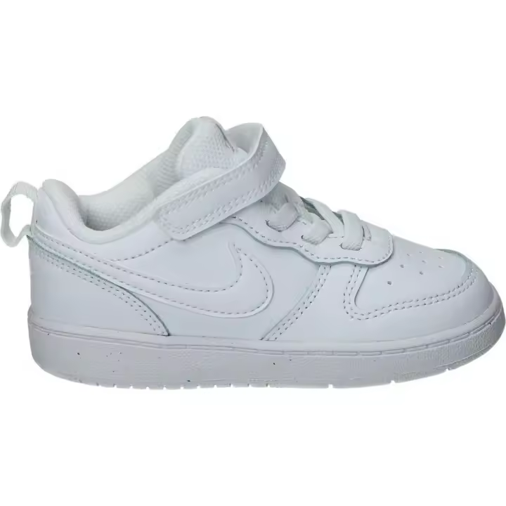 NIKE | Deportiva Nike Court Borough Low 2 Baby – Zapatilla Casual en Color Blanco Infantiles - Sneaker de Cordones y Velcro – Alta Calidad – Cómodas – Versátiles – Combinables – Máxima Sujeción – Modelo BQ5453-100 - 1