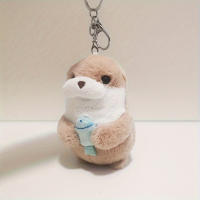Adorable Otter Plush Keychain - 11Cm/4.33In - Soft Polyester Fleece - Perfect Gift for Otter Lovers - details 1