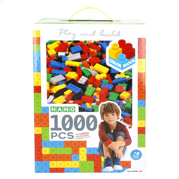 COLORBABY - Bloques de construcción para niños, incluye 1000 piezas mini, compatibles con otras marcas, tamaño pequeño, nano, construcciones, juguete construir, juegos educativos, juguetes niño 6 años - 1