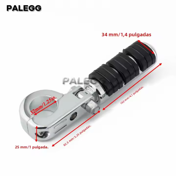 Montura De Pies Para Motocicleta 1 1/2" 1 1/4" Cromo Guardia Del Motor Barra De Choque Universal Para Harley Indian - 1