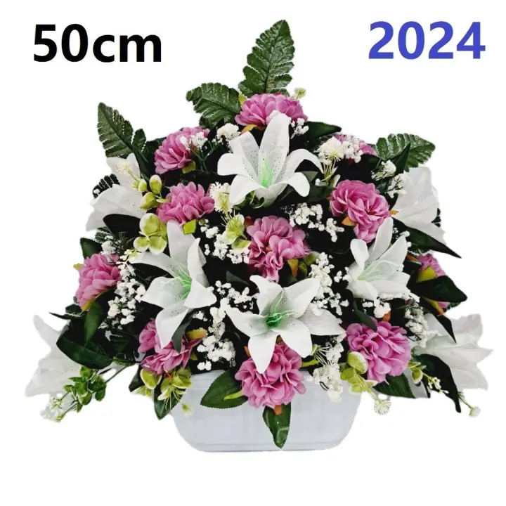 Flores para santos,flores duraderas para cementerio,flores artificiales para cementerio,flores para todos los santos,centro de flores para cementerio,Flores Artificiales de Tela,ANCHO 50CM ,ALTO 40CM,PERSONALIZAR COLOR Y MEDIDA,CONTACTO CON NOSOTROS FESPU - 1