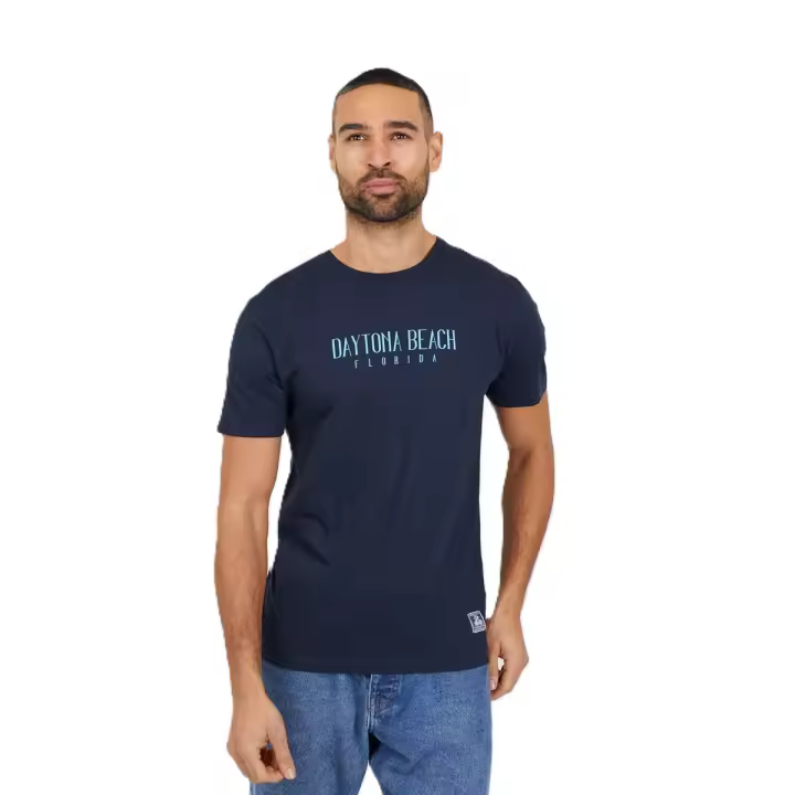 Camiseta Daytona Beach Brave Soul 149BEAC azul marino - Estampado de tablas de surf en la espalda - 1