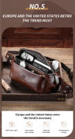 BULLCAPTAIN Bolsa De Cintura Para Hombres Cuero Genuino Estilo Vintage Bolsa Transversal Deportiva Exterior Moda Bolsa De Hombro Y Pecho - details 5