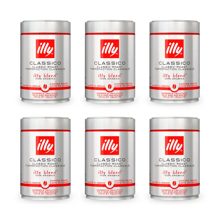Pack 6 x Illy Café en Granos Tostado Classico 250 gr 100% arábico - 1