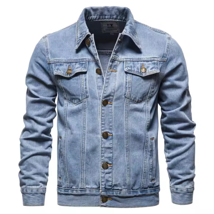 2024 Otoño e Invierno chaqueta de mezclilla de calle de tamaño europeo para hombres chaqueta delgada informal de algodón chaqueta de mezclilla para hombres ropa de hombre - 1