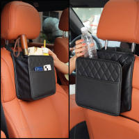 Organizador De Asiento Del Coche SEAMETAL Universal Bolsa De Almacenamiento Plegable Para Teléfono Paraguas Pañuelo Portátil De Cuero PU Negro Resistente Al Agua - details 4