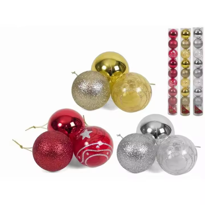 Gerimport Set 9 Bolas de Navidad Modelo Aleatorio - Decoración Navideña de Alta Calidad - 1