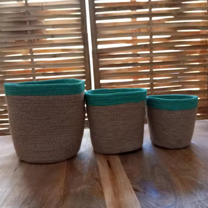 Conjunto de 3 Maceteros de Yute - Decoración Hogar - Elige Estilo y Naturalidad para tus Plantas - Marca ANIMS - 1