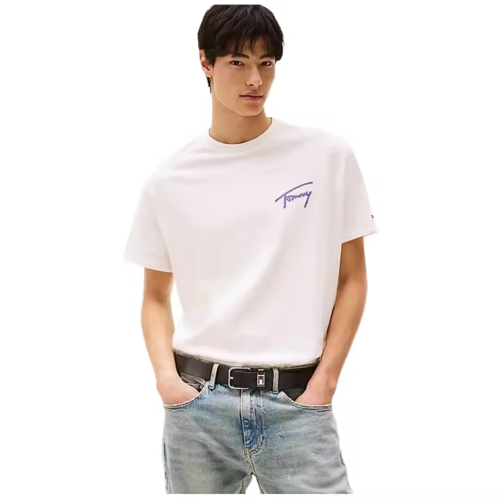 Camiseta de Manga Corta Tommy Hilfiger Faded Graphic para hombre en color beige - 1