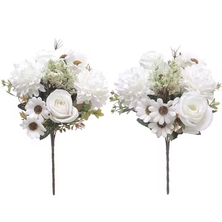 Rosa Artificial Para Novia Decoración De Fiesta De Boda Navidad Y Hogar En Vaso Plantas Falsas Para Mesa De Estudio Accesorios De Casa - 1