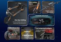 Patinete eléctrico adultos homologado dgt Plegable Kukirin G2 Actualización 2025, Motor 800W, Batería 48V 15.6Ah, Neumáticos 10 pulgadas, Velocidad Máxima 45 km/h, Autonomía de 55 km, Pantalla Táctil, Freno de Disco, Sistema de 7 Luces - details 5