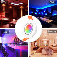 Lámparas De Techo LED RGB Ajustables Y Dimmables Con Inclinación Fijas Y 16 Colores Cambiantes Control Remoto Fijación Requedada - details 7