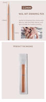 Kit De Pinceles Para Uñas Rose Gold 3Pcs Set De Dibujos Con Gel UV Línea Para Diseño De Flores Y Rayas Herramientas De Manicura 7/9/11mm - details 7