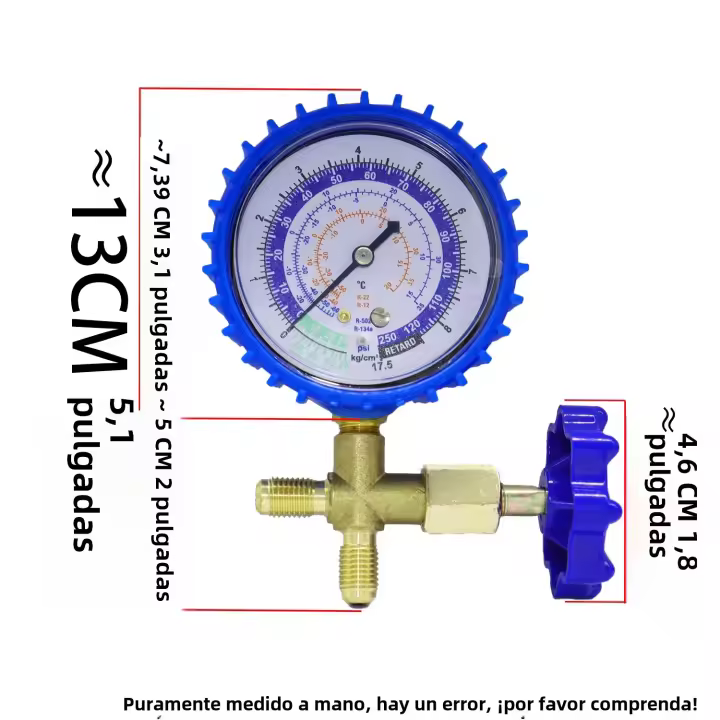 Kit De Servicio Para Aparato De Medición De La Presión Del Refrigerante De Aire Acondicionado Compatible Con R12/R22/R134/R502 Con Adaptador Y Tubo - 1