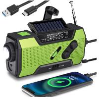 Radio meteorológica de emergencia con manivela, radio meteorológica, radio de manivela, 5000 mAh, carga solar, funciona con manivela y batería, linterna de emergencia para exteriores - details 6