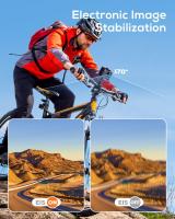 GA100 Action Cam 4K 20MP Cámara Subacuatica WiFi 40M Resistant to Agua EIS Estabilizador de Imagen Cámara de Casco 170 ° Ángulo Ancho Videocámara (Microphone External, Mando a Distancia 2,4G, 2 Baderías y Kit de Accesorios - details 4