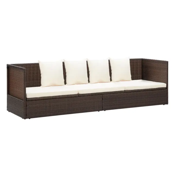 vidaXL Cama de jardín 200x60 cm ratán sintético Gris, Negro, Negro y blanco Sillas de Exterior Ideal para jardín, playa, piscina, terraza Tumbona Piscina Tumbonas Playa Tumbonas Jardín Exterior - 1