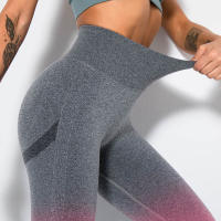 Leggings De Yoga Para Mujer Con Gradiente De Color Y Levantamiento De Glúteos Pantalones De Running Fitness Secado Rápido Talla True Leggings De Cintura Elástica De Nylon - details 33