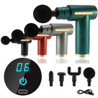 Masajeador Eléctrico De Fascia Portátil Con Pantalla Táctil LED Y 4 Cabezas De Masaje Reemplazables Para Relajación Corporal - details 0