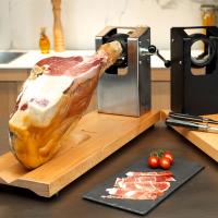 Jamonero BERGNER MASTERPRO de madera con soporte en acero inoxidable - Cortador de jamón en voladizo de 62x19,5x3,3 cm - details 11