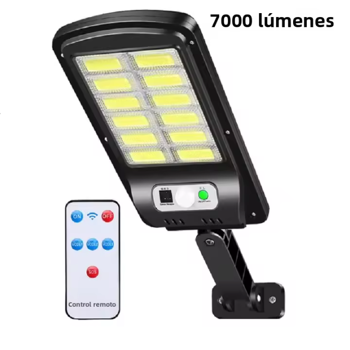 Lámpara De Calle Solar Super Brillante 7000 Lúmenes Luz De Noche Exterior Seguridad LED COB Impermeable Con Sensor De Movimiento Para Jardín Y Caminos - 1