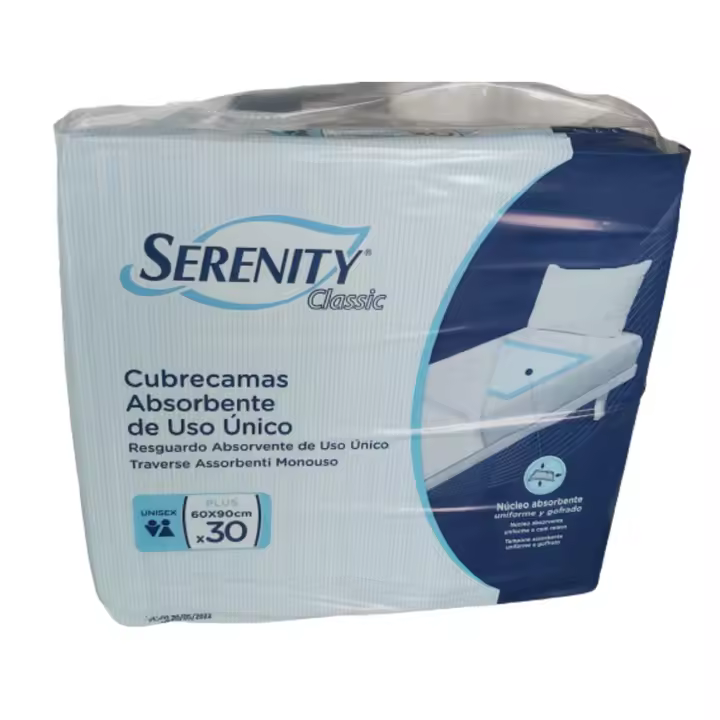 SERENITY 120 UNIDADES Empapador 60x90 desechable, cubrecamas, impermeable, transpirable, suapel, entremetida, sin alas - 1