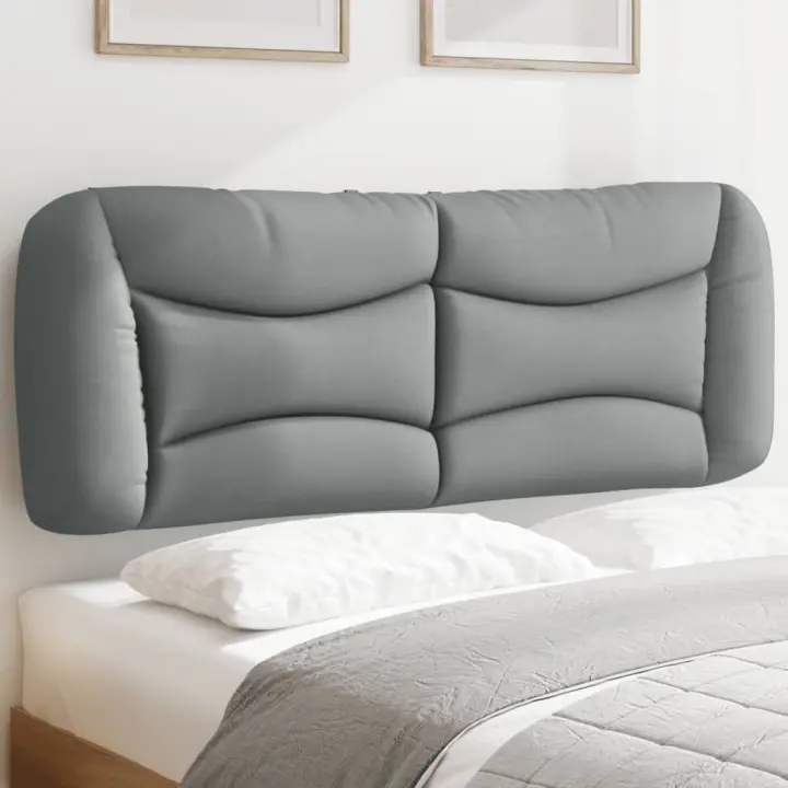 vidaXL Cabecero de cama acolchado tela gris claro 120 cm - 1