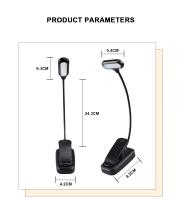 Luz De Lectura LED Portátil Mini Con Clip Flexible Protección Ocular Luz Nocturna Para Dormitorio Y Estudio Batería Recargable - details 4