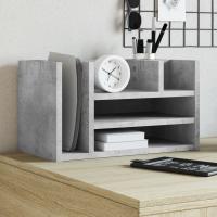vidaXL Organizador escritorio madera ingeniería marrón 44,5x24x25 cm en color Marrón roble/Blanco/Gris hormigón y más | estructura resistente ideal para salón dormitorio o estudio - details 2
