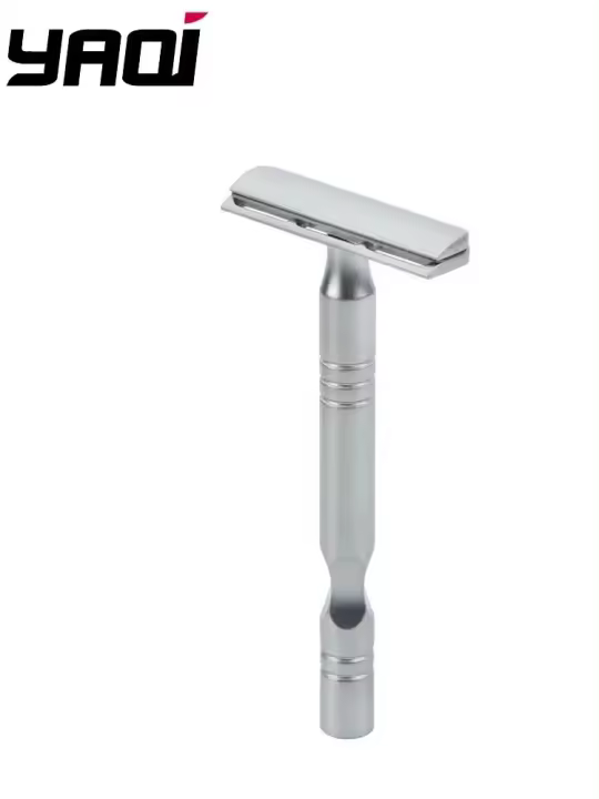 Afeitadora De Seguridad Para Hombres YAQI Matte Chrome Color AC Hoja Excalibur Individual Material De Zinc Aleación Y Latón - 1