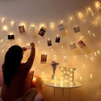 Luz De Fairy String Con Porta Fotografías 1Pc Para Decoración De Navidad Boda Fiesta Lámpara De Guirnalda De Fadas - details 0