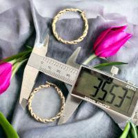 ( ARO ) Pendientes ARO Retorcidos Italianos  35 mm 2.78 mm Oro 18 Kilates con Certificado de Calidad - details 3