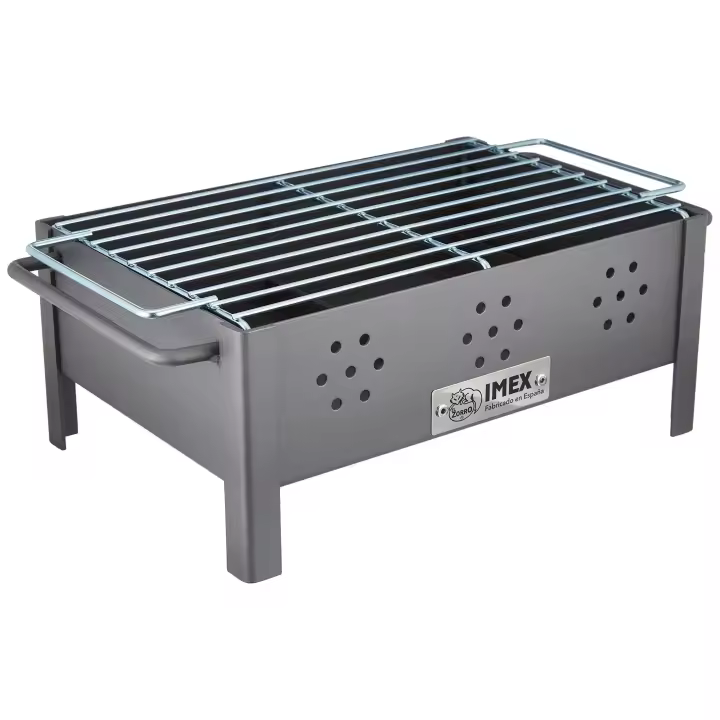 barbacoa de sobremesa con parrilla cincada 31x21x14cm imex el zorro - 1