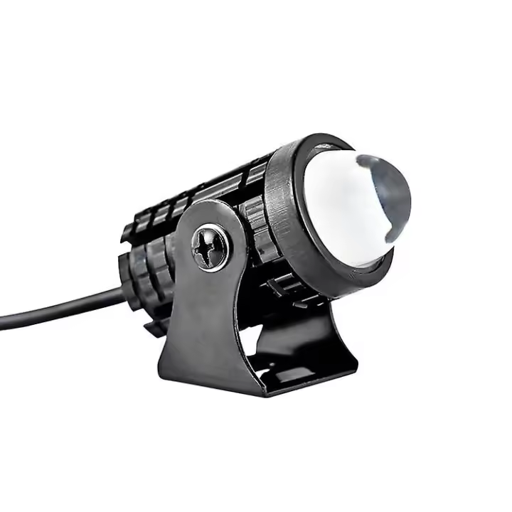 Proyector de luz LED para motocicleta, lente de proyector de dos colores, universal, 12 V, lámpara de conducción auxiliar para motocicleta, bombillas para motocicleta | | - 1