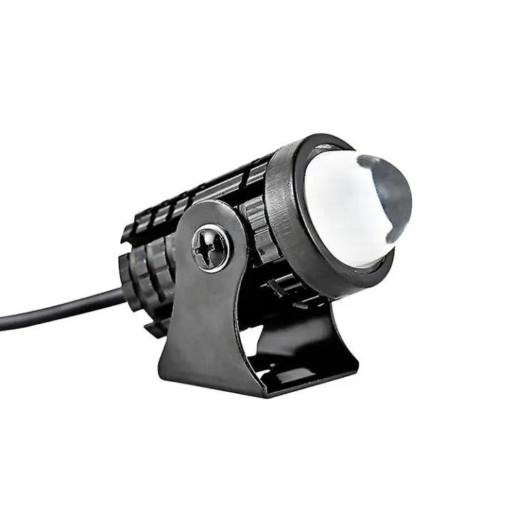 Proyector de luz LED para motocicleta, lente de proyector de dos colores, universal, 12 V, lámpara de conducción auxiliar para motocicleta, bombillas para motocicleta | | - 1