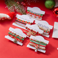 Juego De Pulseras Navideñas Coloridas Con Pendientes De Navidad Y Hombre De Santa Claus Y Nieve Para Fiesta De Año Nuevo Joyería Unisex - details 0