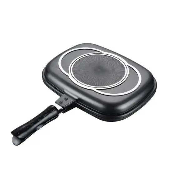 Sartén de Doble Cara Grill, con Cierre de Seguridad, Negro, 44cm - 1