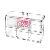 Caja De Almacenamiento Para Maquillaje Organizador Acrílico Transparente Para Esponjas Y Algodón Suave Organizador De Escritorio Para Cosméticos - details 7