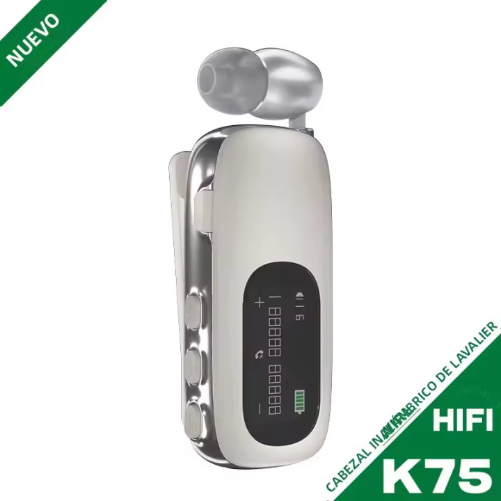 Auriculares Inalámbricos K75 Con Micrófono Lavalier Negocios Bluetooth 5.4 Pantalla LCD HD Cancelación De Ruido Tiempo De Música 20 Horas - 1