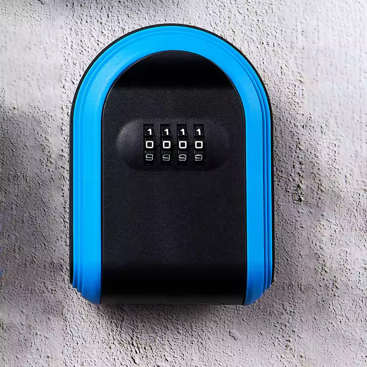 Caja De Seguridad Para Llaves De Plástico Impermeable Montada En La Pared Caja De Bloqueo Con Código De 4 Dígitos Para Exterior Almacenamiento De Llaves Para Hogar Y Oficina - 1
