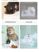 Tazón De Alimentos Para Mascotas Con Inclinación De 15 Grados Para Proteger La Columna Vertebral Del Cuello Dispensador Automático De Agua Tazón Cuadrado De Plástico Para Gatos - details 5