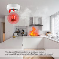 Detector De Fuma Zigbee Tuya Seguridad En La Casa Y Cocina Sensor De Fuma Con Alarma Sonora Previene Incendios Compatible Con Hub Zigbee Y APP Smart Life - details 13